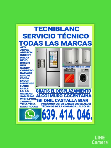 Tecniblanc Servicio Técnico Alcoi Ibi Muro Cocentaina: Reparación de electrodomésticos todas las marcas  en Alcoy Alicante