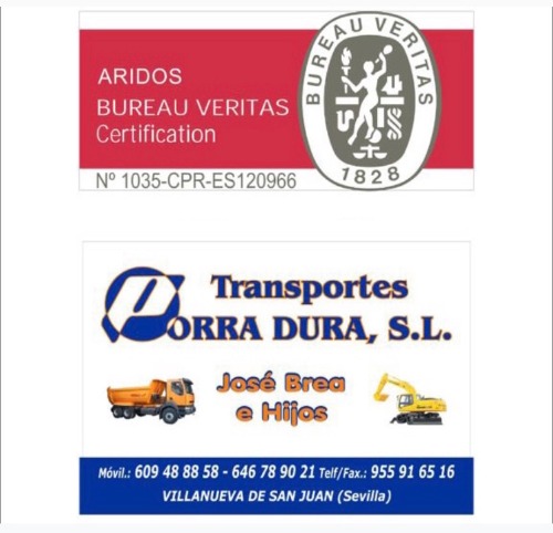 Transporte Porra Dura: Transporte de áridos y movimientos de tierra  en Pruna Sevilla