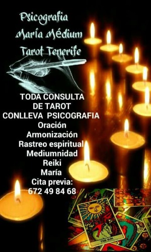 María Médium Tarot Tenerife: Tarotista . Médium.  Psicografia reiki  en Santa Cruz Santa Cruz de Tenerife