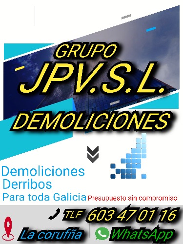 Grupo Jpv.s.l. Demoliciones: Demoliciones y derribos grupo jpv. S. L.  en La coruña A Coruña