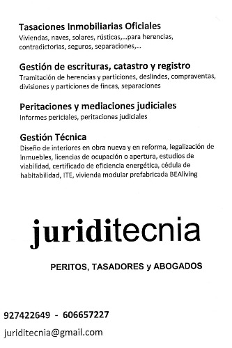 Trabajo1 Peritos, tasadores, abogados y peritos judiciales  en CÁCERES Cáceres - Juriditecnia