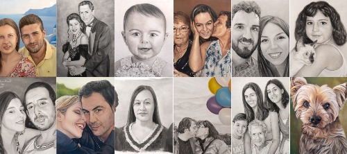 Trabajo1 Tienda de retratos de perros por encargo  en Palma-Palmilla Málaga - Galeria Del Retrato