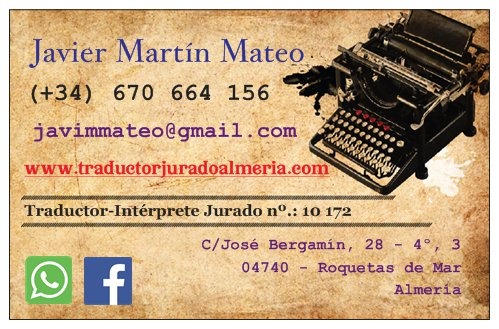 Trabajo3 Traductor e intérprete jurado  en Roquetas de Mar Almería - Javier Martín Mateo